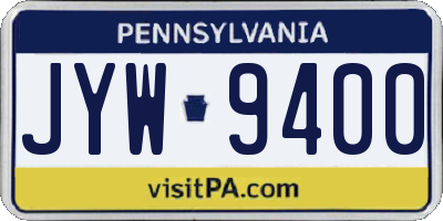 PA license plate JYW9400