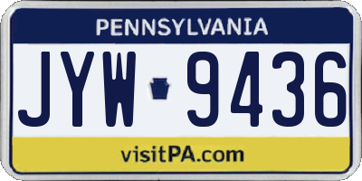 PA license plate JYW9436