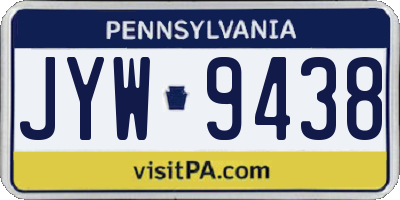 PA license plate JYW9438