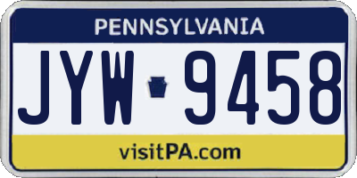 PA license plate JYW9458