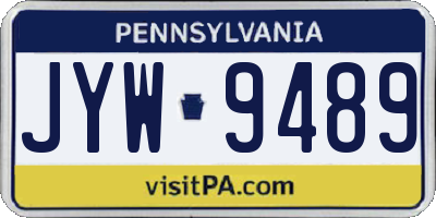 PA license plate JYW9489