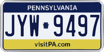 PA license plate JYW9497