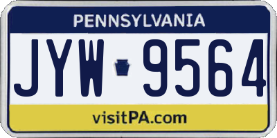 PA license plate JYW9564