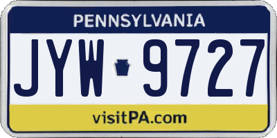 PA license plate JYW9727