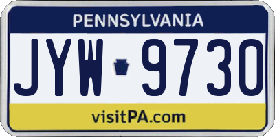 PA license plate JYW9730