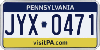PA license plate JYX0471
