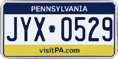 PA license plate JYX0529