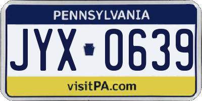 PA license plate JYX0639