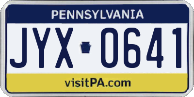 PA license plate JYX0641