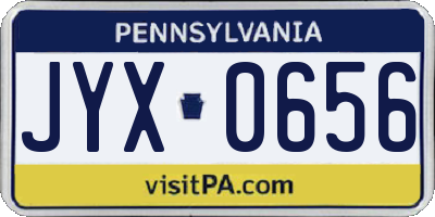 PA license plate JYX0656