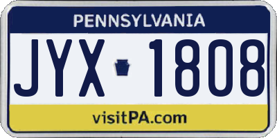 PA license plate JYX1808