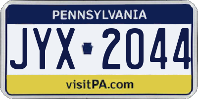 PA license plate JYX2044