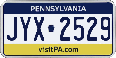 PA license plate JYX2529