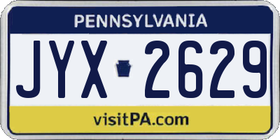 PA license plate JYX2629