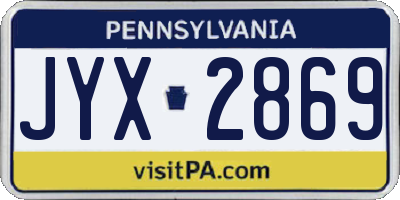PA license plate JYX2869