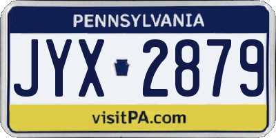PA license plate JYX2879