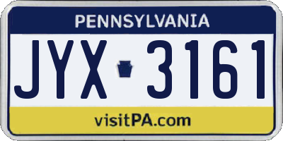 PA license plate JYX3161