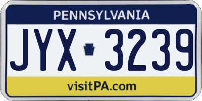 PA license plate JYX3239