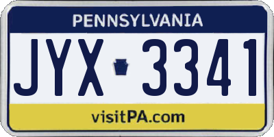 PA license plate JYX3341