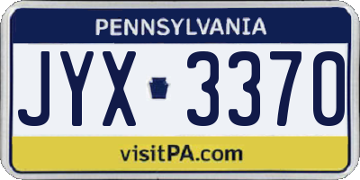 PA license plate JYX3370