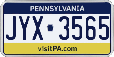 PA license plate JYX3565