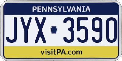 PA license plate JYX3590
