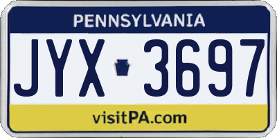 PA license plate JYX3697