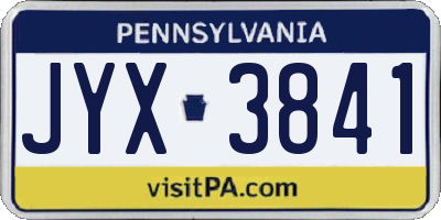 PA license plate JYX3841