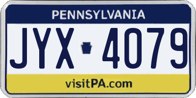 PA license plate JYX4079