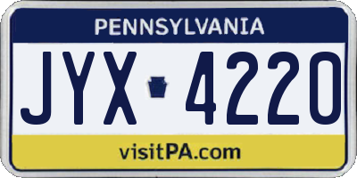 PA license plate JYX4220