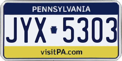PA license plate JYX5303