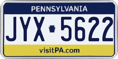 PA license plate JYX5622