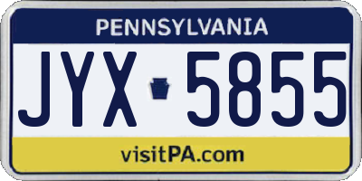 PA license plate JYX5855
