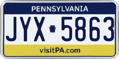 PA license plate JYX5863