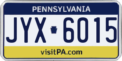 PA license plate JYX6015