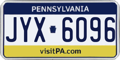 PA license plate JYX6096