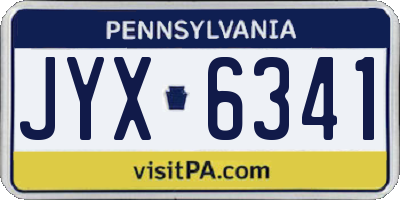 PA license plate JYX6341
