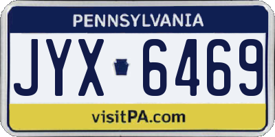 PA license plate JYX6469