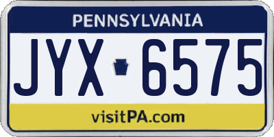 PA license plate JYX6575