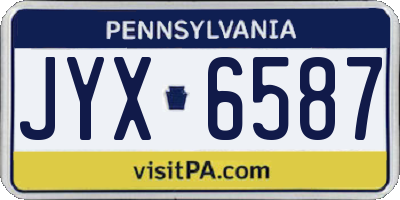 PA license plate JYX6587