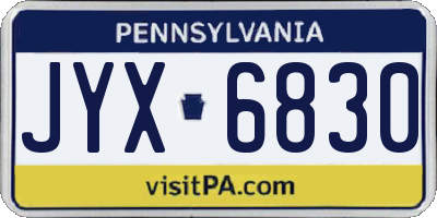 PA license plate JYX6830