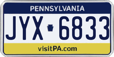 PA license plate JYX6833