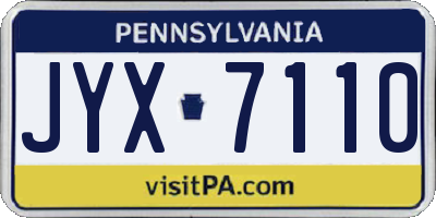 PA license plate JYX7110