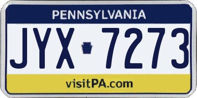 PA license plate JYX7273