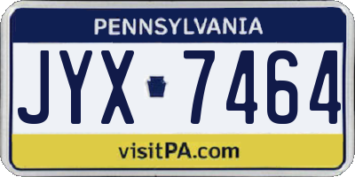 PA license plate JYX7464