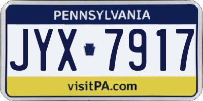 PA license plate JYX7917