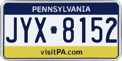 PA license plate JYX8152