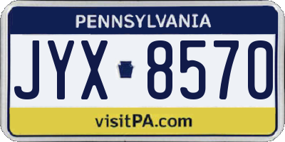 PA license plate JYX8570
