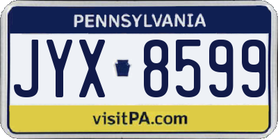 PA license plate JYX8599