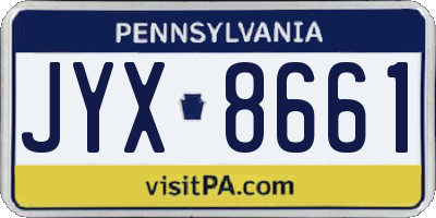 PA license plate JYX8661